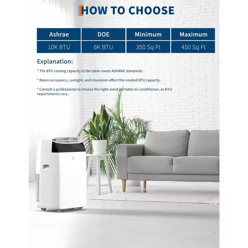 14.000 BTU Klimaanlagen mit Kühlleistung bis zu 70 m², 3-in-1 Mobile Klimaanlage mit Kühl-, Entfeuchtungs- und Ventilator-Modus und Fernbedienung