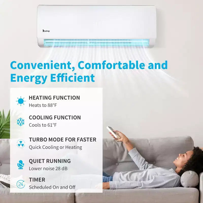 Karl Home 3-Zonen 28000 BTU 20 SEER2 Mini-Split-Klimaanlage mit Wärmepumpe (9K+9K+18K)