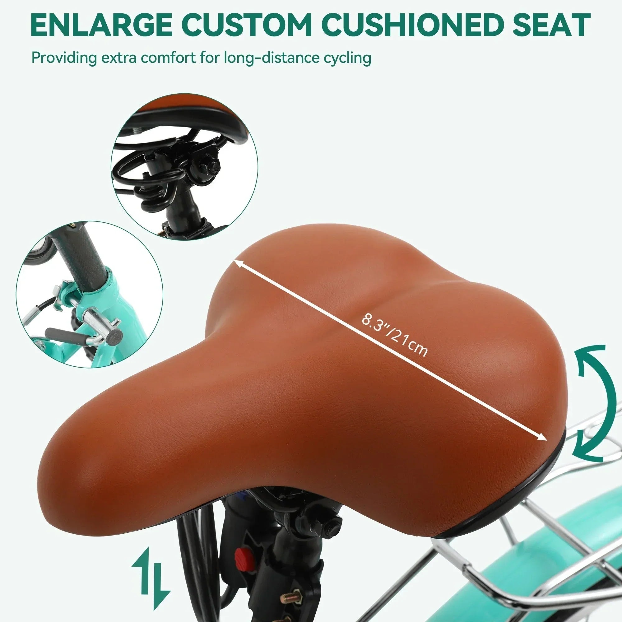 Moasis24/26 7-Gang Cruiser Bike, verstellbares Tiefeinsteigerfahrrad, Pendlerfahrrad, Fahrrad
