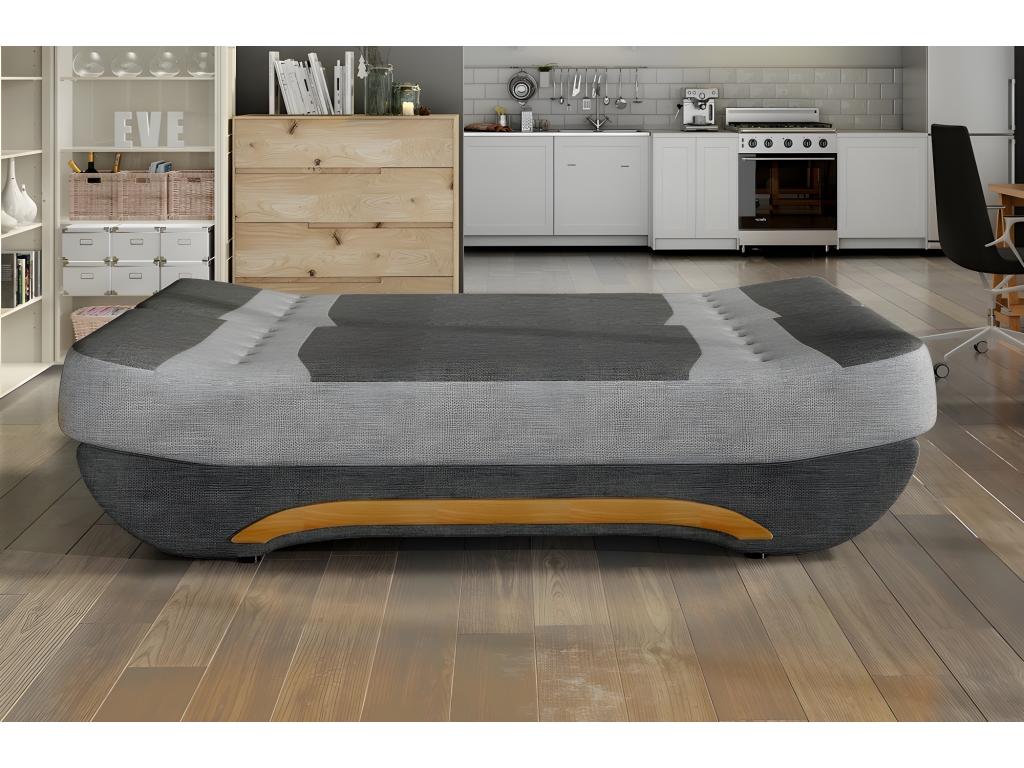3-Sitzer Schlafsofa mit Stauraum – Zweifarbig Anthrazit / Rot – aus hochwertigem EWIN Stoff