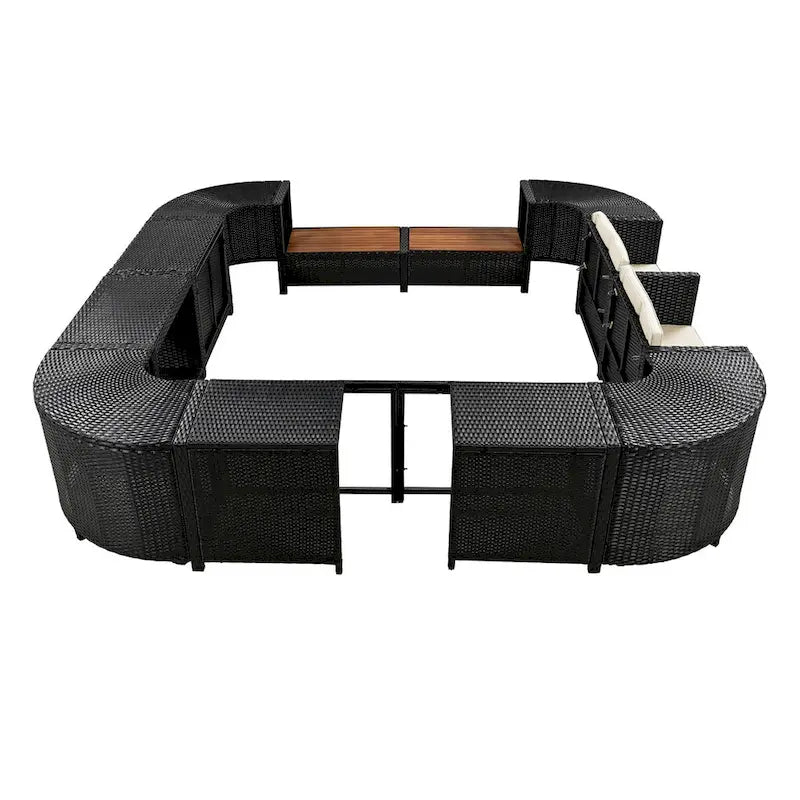 Spa-Umrandung Spa-Rahmen Quadratisches Outdoor-Rattan-Sofa-Set