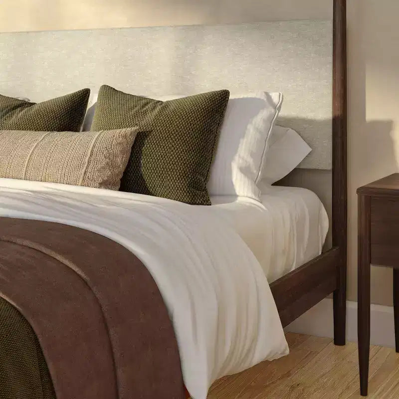 Harbor King Himmelbett mit gepolstertem Kopfteil, Blonde/Swiss Coffee (MD2411-01)