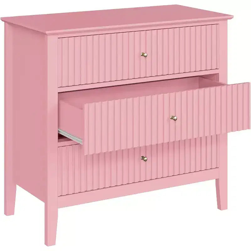 Heynemo Kommode mit 3 Schubladen, lackiert, 76 cm hoher Holz-Nachttisch mit Stauraum, breite moderne Kommode mit Kugelauszug