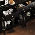 55 Zoll großer Vorratsschrank, schmales Buffet-Sideboard mit 3 Schubladen und 4 Türen für Küche, Esszimmer, Wohnzimmer