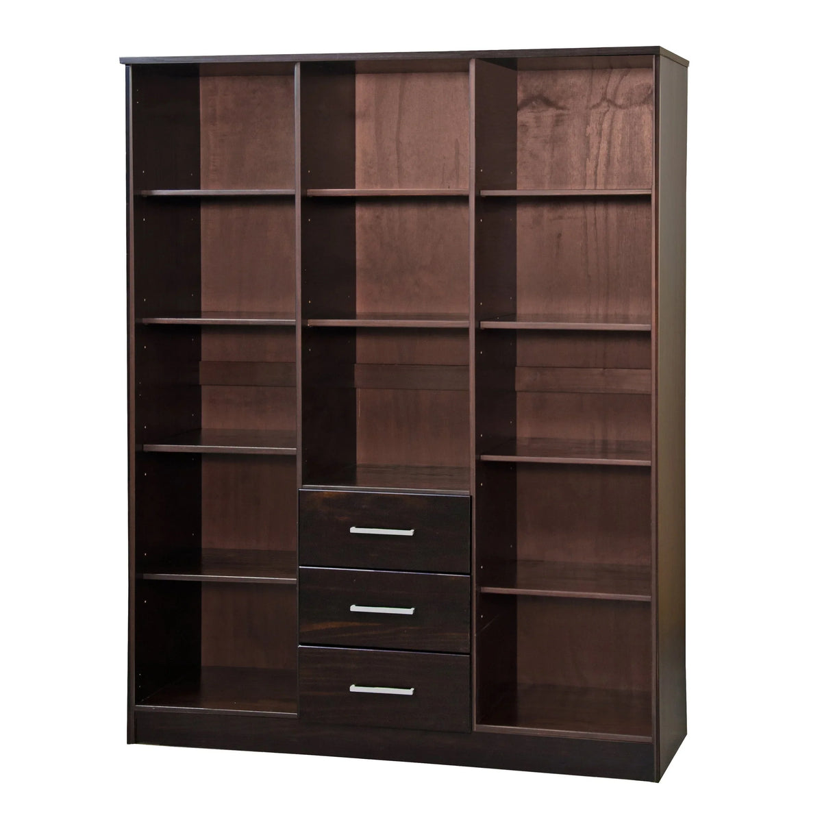 Palace Imports 100% Massivholz Cosmo 3-Türiger Kleiderschrank mit Massivholz- oder Spiegeltüren