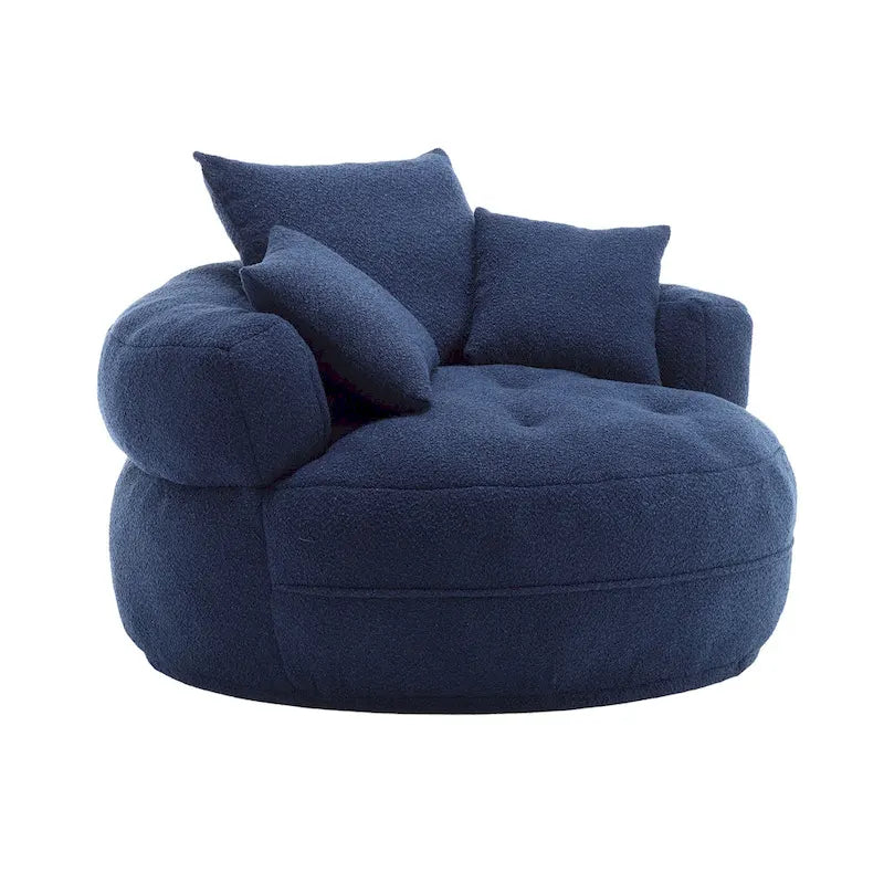 Rundes Lazy Sofa – Weiß/Blau/Grau/Gelb/Orange/Rosenrot/Marineblau/Grün, Einzel- und Doppel-Sitz