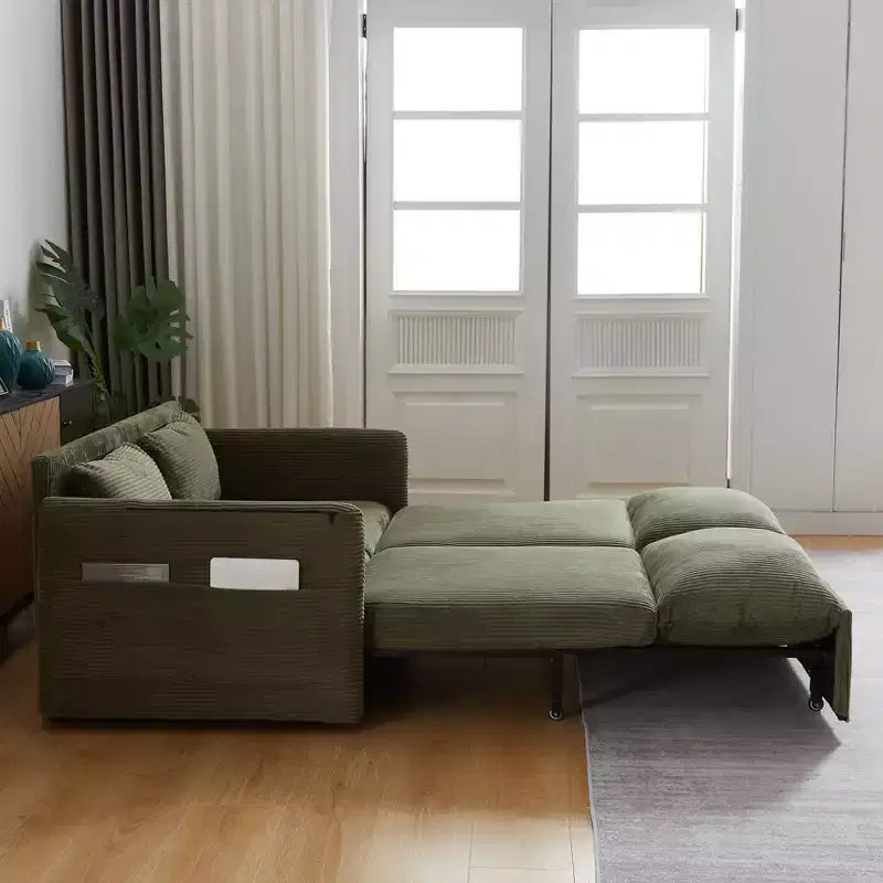 64.5 3-in-1 Schlafsofa aus Kord mit Ausziehbett