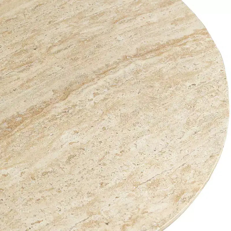 LeisureMod Lunexa Runder Couchtisch Fiberstone-Sockel Beistelltisch für den Innen- oder Außenbereich, geformtes Design mit rutschfesten Fußpolstern