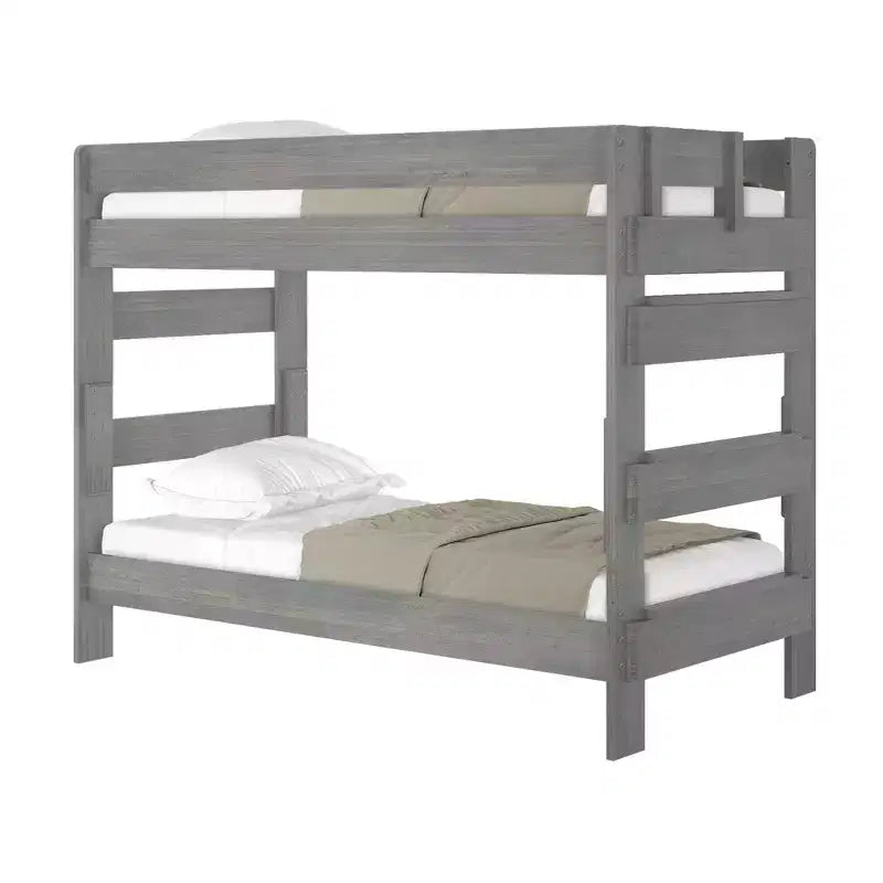 Plank+Beam Massivholz-Bauernhaus-Etagenbett (Einzelbett über Einzelbett) für Erwachsene