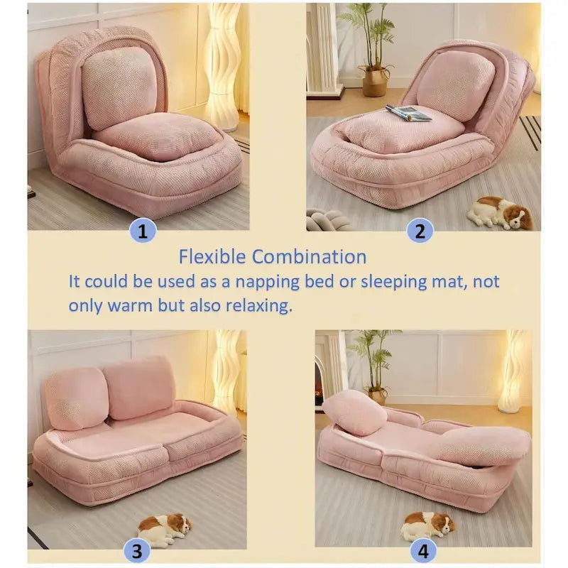 Faules Sofabett, 5-fach verstellbar, Sitzen, Schlafen, Zusammenklappen, geeignet für Schlafzimmer, Wohnzimmer
