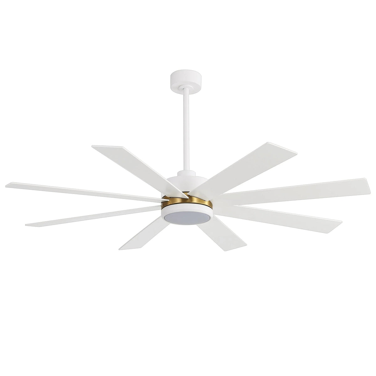 65-Zoll-LED-Deckenventilator mit 8 Flügeln, Licht und Fernbedienung, Schwarz