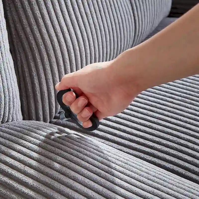 Drehbarer Relaxsessel aus Cord mit Gleitfunktion und Fußstütze für das Wohnzimmer