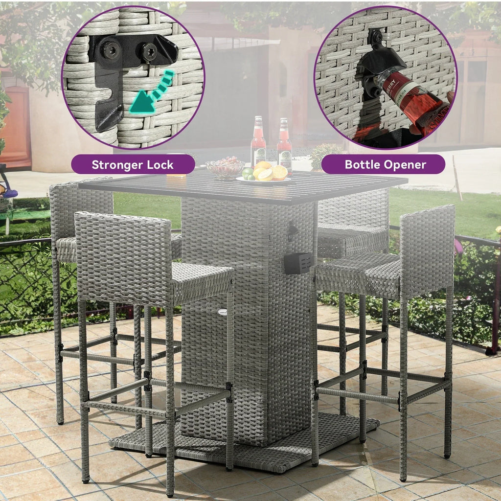 Moasis 5-teiliges Outdoor-Möbel-Set aus Polyrattan – 5-teilig