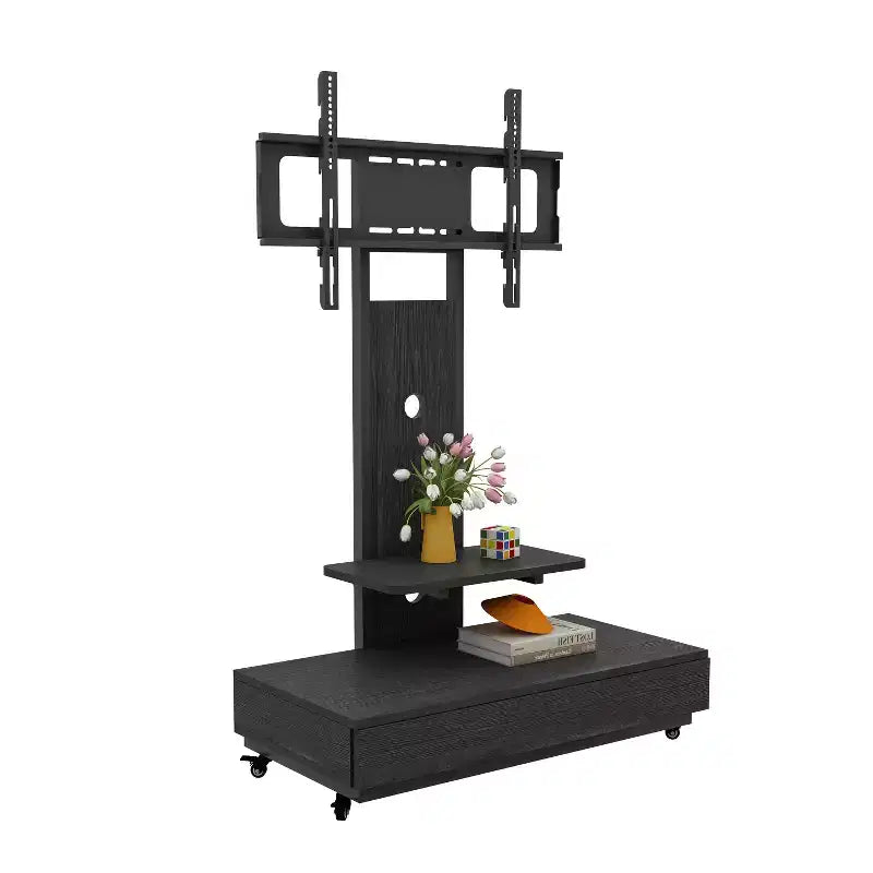 TV-Ständer für 32-75-Zoll-Fernseher, höhenverstellbarer mobiler TV-Wagen mit Schublade und Rollen für Wohnzimmer, Schlafzimmer, Büros -ModernLuxe