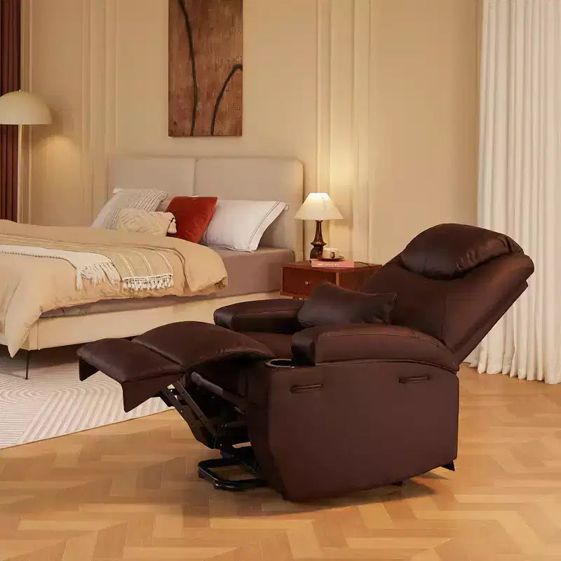 Bestier 34,6'' elektrischer Aufstehsessel mit Massage und Heizfunktion, Relaxsessel aus Kunstleder mit Seitentaschen und Getränkehaltern