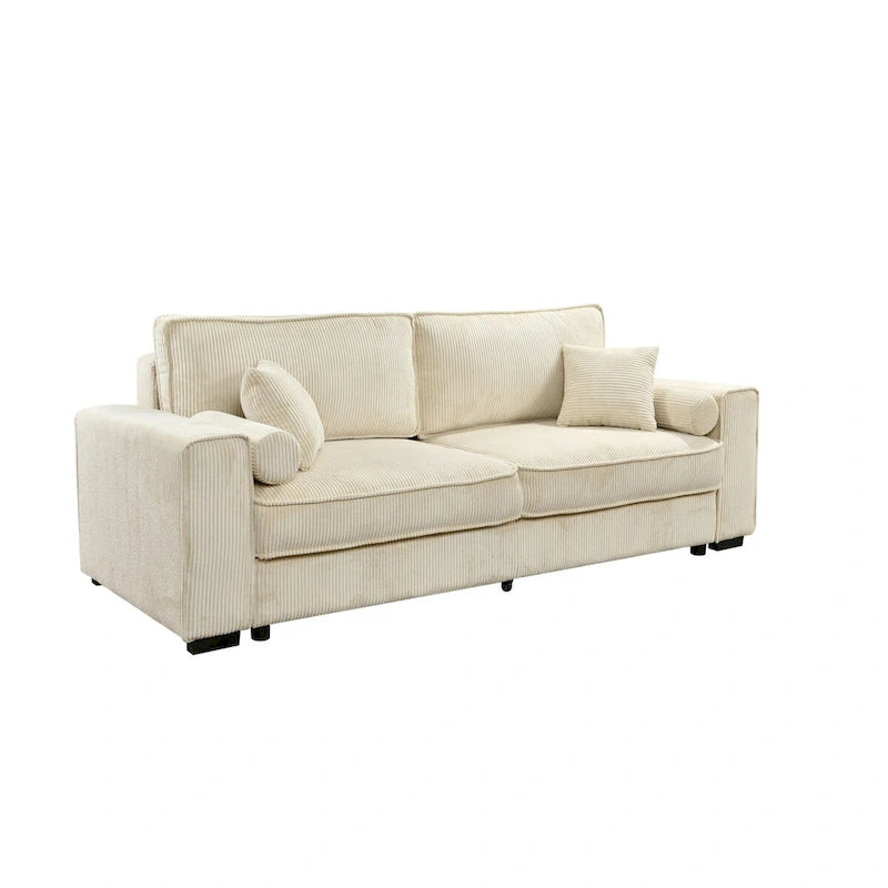 Roomfitters Großes Schlafsofa mit Stauraum, Modernes 3-Sitzer Couchmöbel, Gepolstertes Rückensofa für kleine Räume