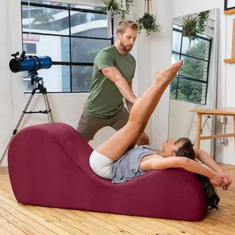 Avana Sleek Yoga-Chaiselongue – hergestellt in den USA – ideal zum Dehnen, Entspannen, Trainieren und mehr, 60T x 18B x 26H Zoll, Hellgrau