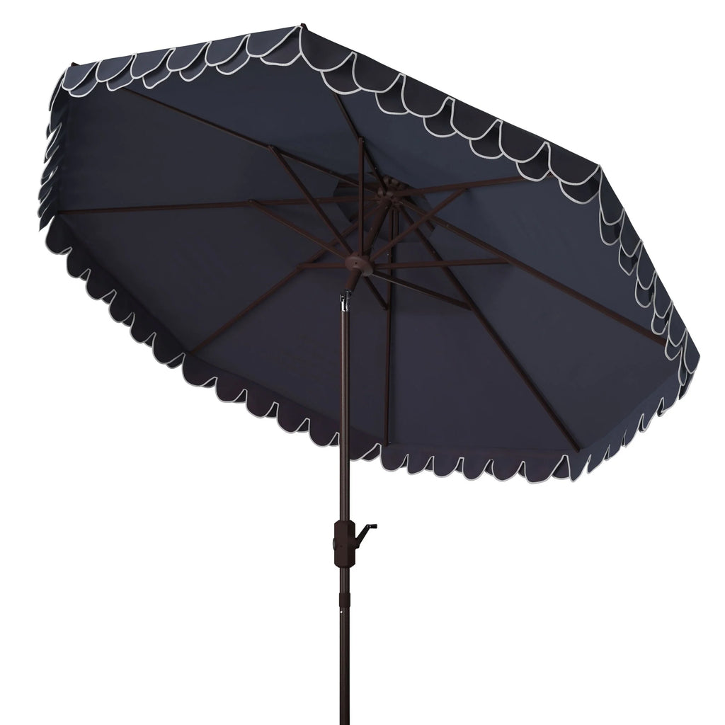 SAFAVIEH Outdoor Kjerstin Volant-Sonnenschirm, 2,7 m, Doppelkuppel