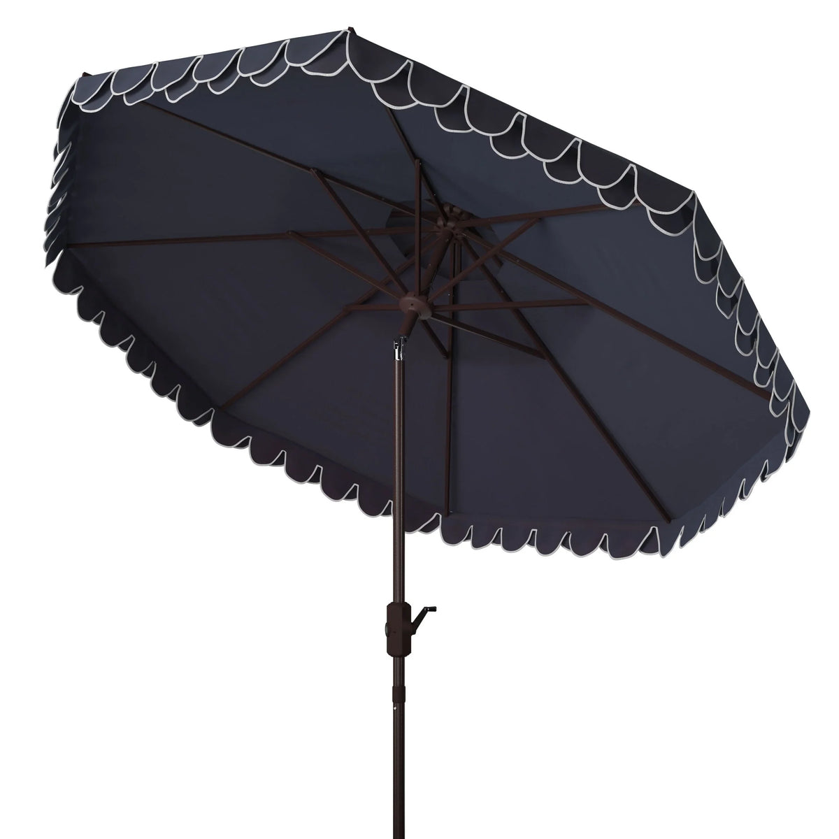 SAFAVIEH Outdoor Kjerstin Volant-Sonnenschirm, 2,7 m, Doppelkuppel