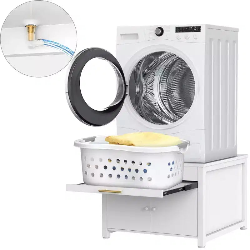 Schwarz / Weißer Hochleistungs-Metall-Sockel für Waschmaschine & Trockner – Einzelgerät, vibrationshemmend