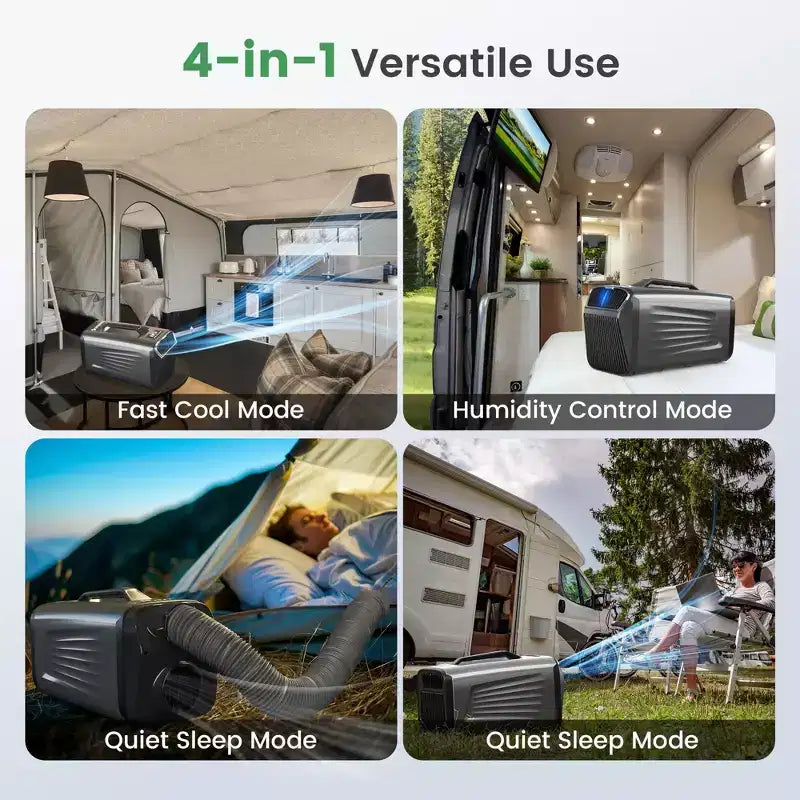 Waykar 5000 BTU 3-in-1 tragbare Klimaanlage mit Luftentfeuchter und Fernbedienung für Zelt, Camping & Wohnmobil