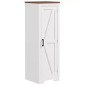 HOMCOM Bauernschrank mit verstellbarem Regal, Einzeltür-Akzentschrank für Wohnzimmer, Bodenspeisekammer, Weiß