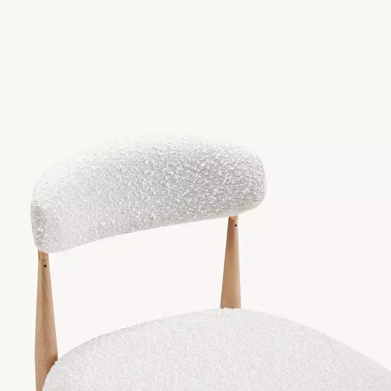 Bouclé Esszimmer-Barhocker ohne Armlehnen 4er-Set, mit Holzmaserung Metallbeinen für Küche, Wohnzimmer, Restaurant, Café – Morden Fort