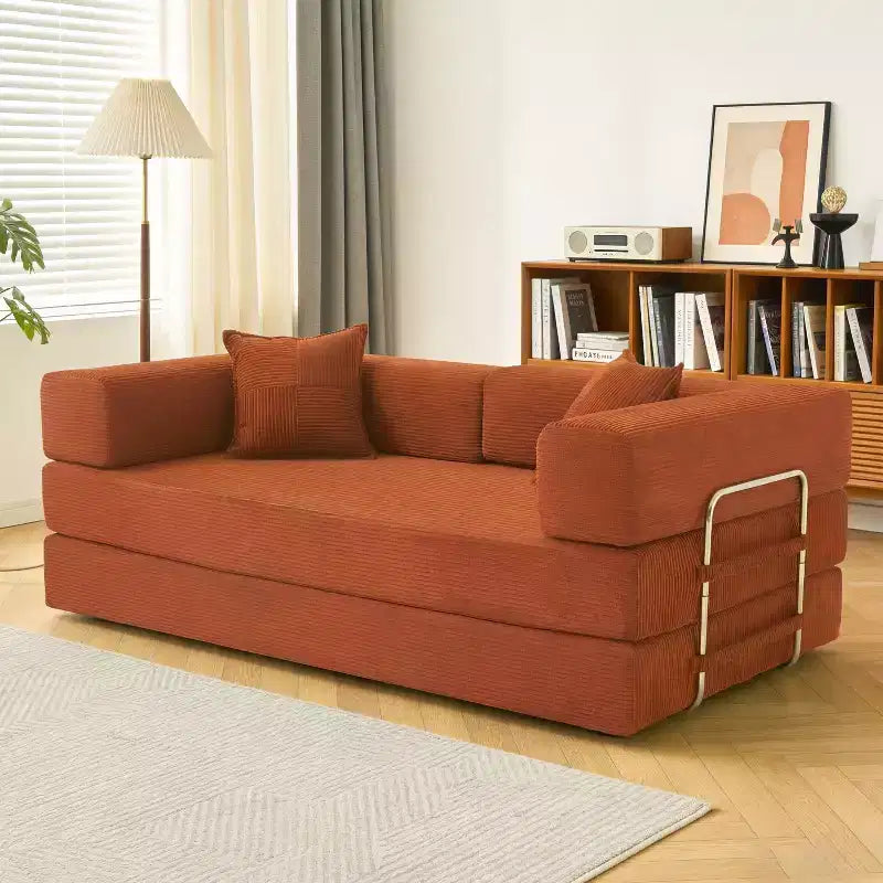 Dyonery 78 Klappsofabett, umwandelbare Kordsofa-Couch, King-Size-Bodenschläfer, 4-in-1 DIY-Kombination, modulares Sofabett, ausklappbares bequemes Sofa.