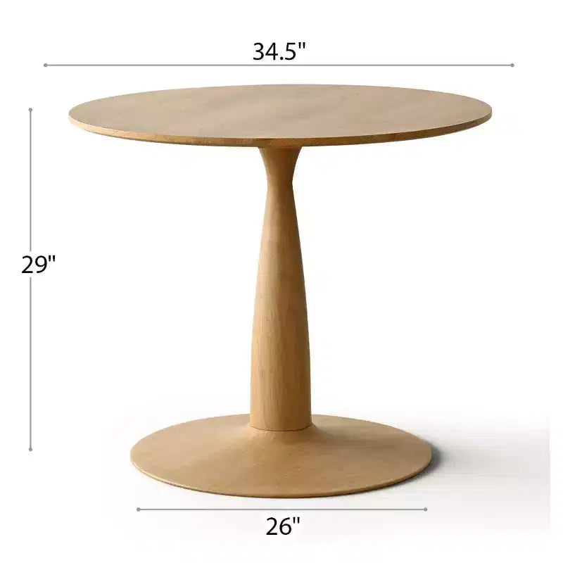 Moderner runder Esstisch mit Säulenfuß und Holzmaserung, kleiner Küchentisch, Couchtisch für Wohnung, Esszimmer & Wohnbereich-Panipeachy