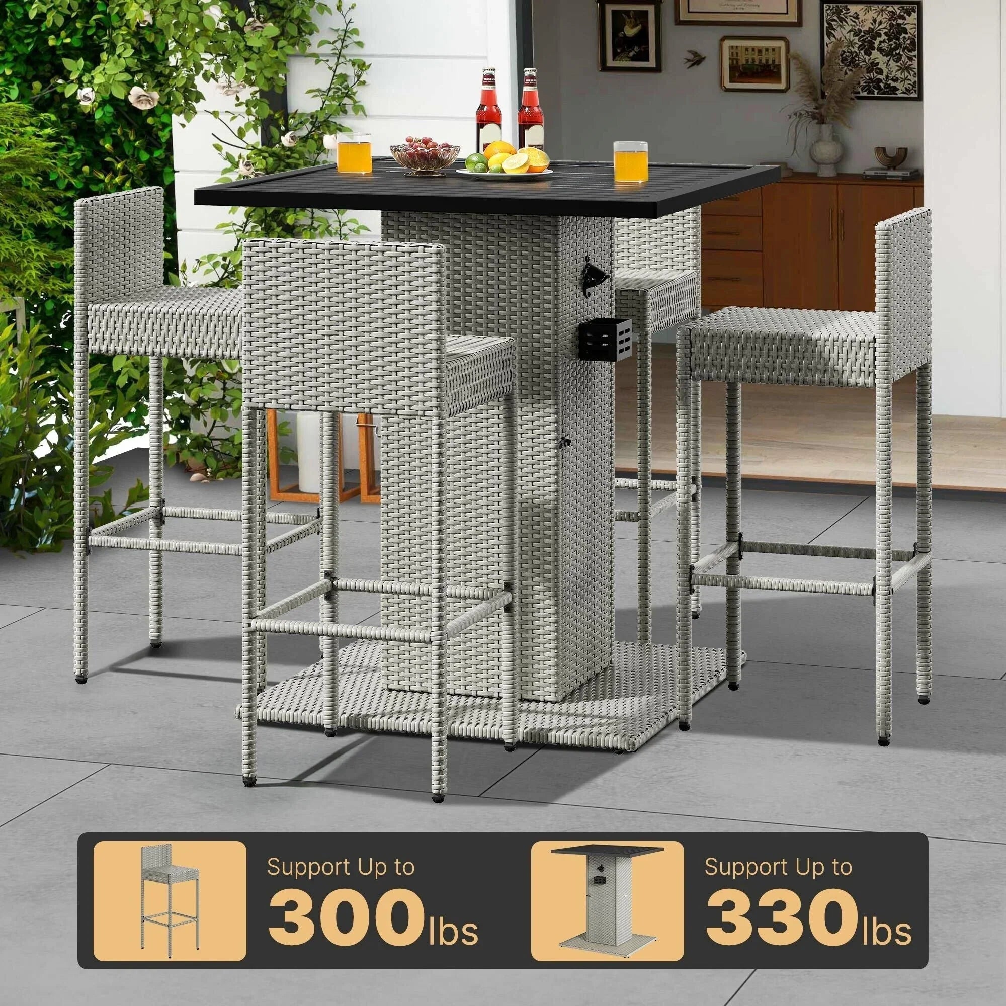 Moasis 5-teiliges Outdoor-Möbel-Set aus Polyrattan – 5-teilig