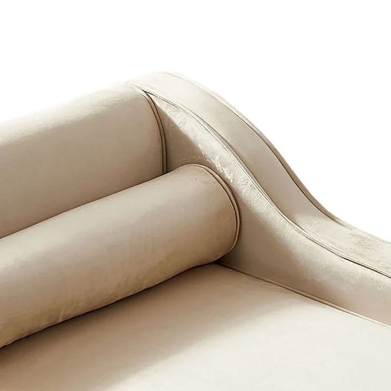 Französischer eleganter Samt-Polster-Liegestuhl mit Kissen und Stauraum