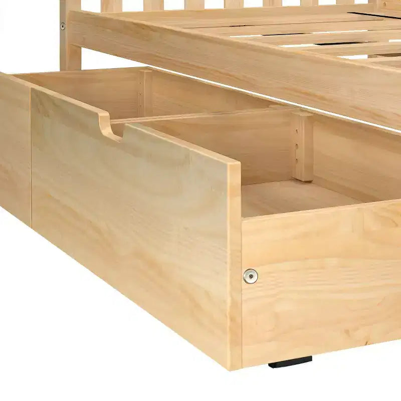 Massivholz-Etagenbett für Kinder (Twin über Twin) mit Schubladen unter dem Bett