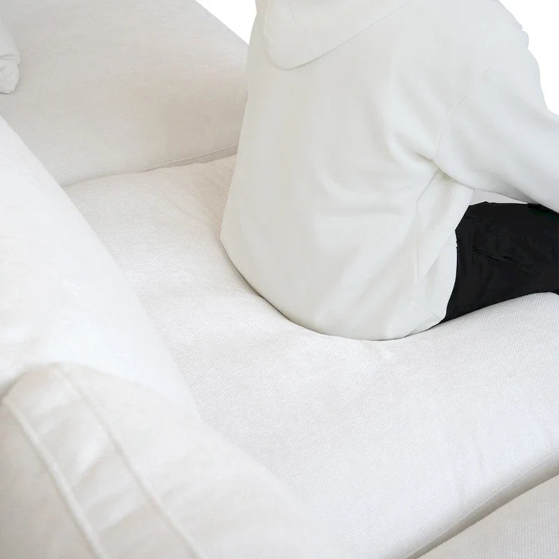 Großes Ecksofa aus Leinen für das Wohnzimmer-Set