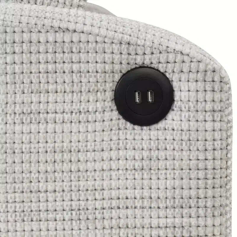 61.6 Modernes Chenille-Schlafsofa mit USB-Anschlüssen, Becherhaltern und verstellbarer Rückenlehne für Wohnzimmer, Apartment