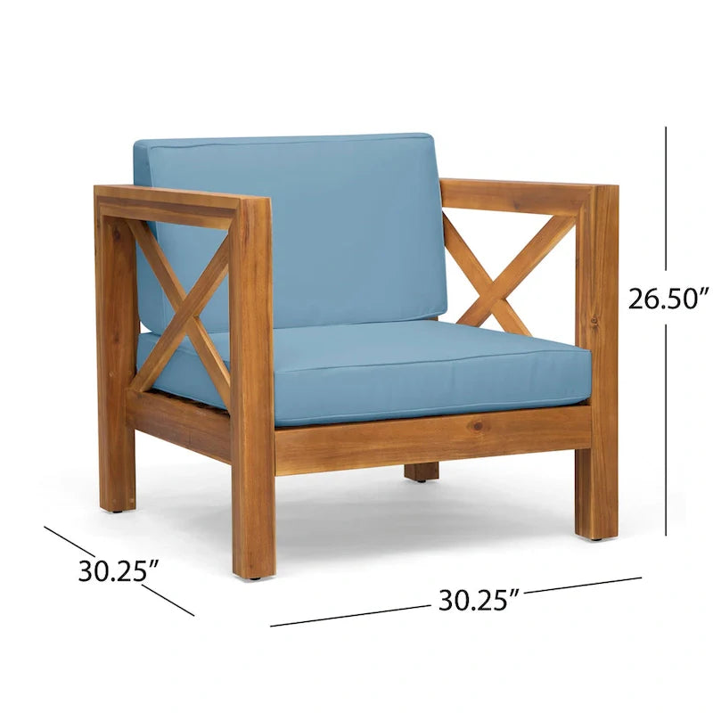 Brava 6-teiliges Loungeset aus Akazienholz von Christopher Knight Home für den Außenbereich