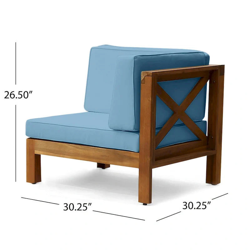 Brava 6-teiliges Loungeset aus Akazienholz von Christopher Knight Home für den Außenbereich