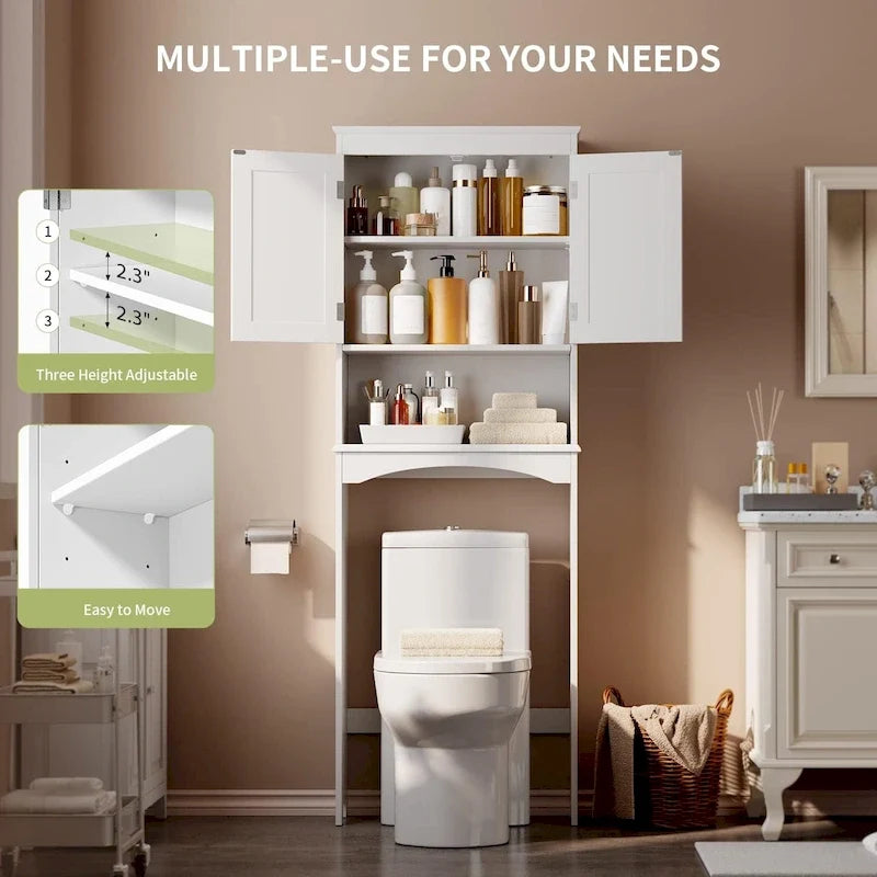 Badezimmerschrank, Toilettenschrank, Badezimmerregal über der Toilette, Toiletten-Raumsparer