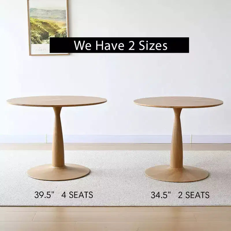 Moderner runder Esstisch mit Säulenfuß und Holzmaserung, kleiner Küchentisch, Couchtisch für Wohnung, Esszimmer & Wohnbereich-Panipeachy