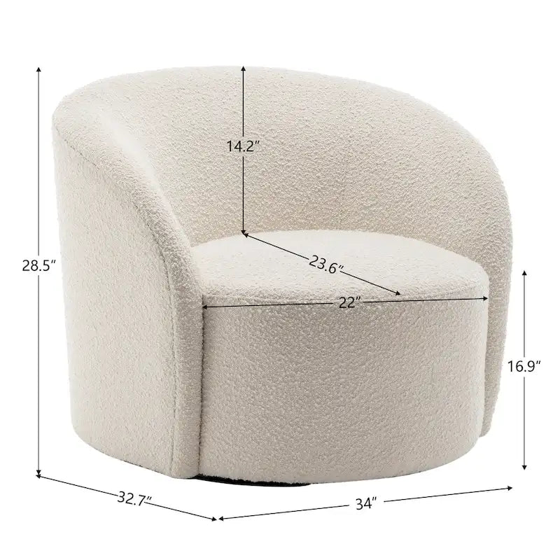 KINWELL 34 Breiter gepolsterter drehbarer Akzentsessel (2er-Set)