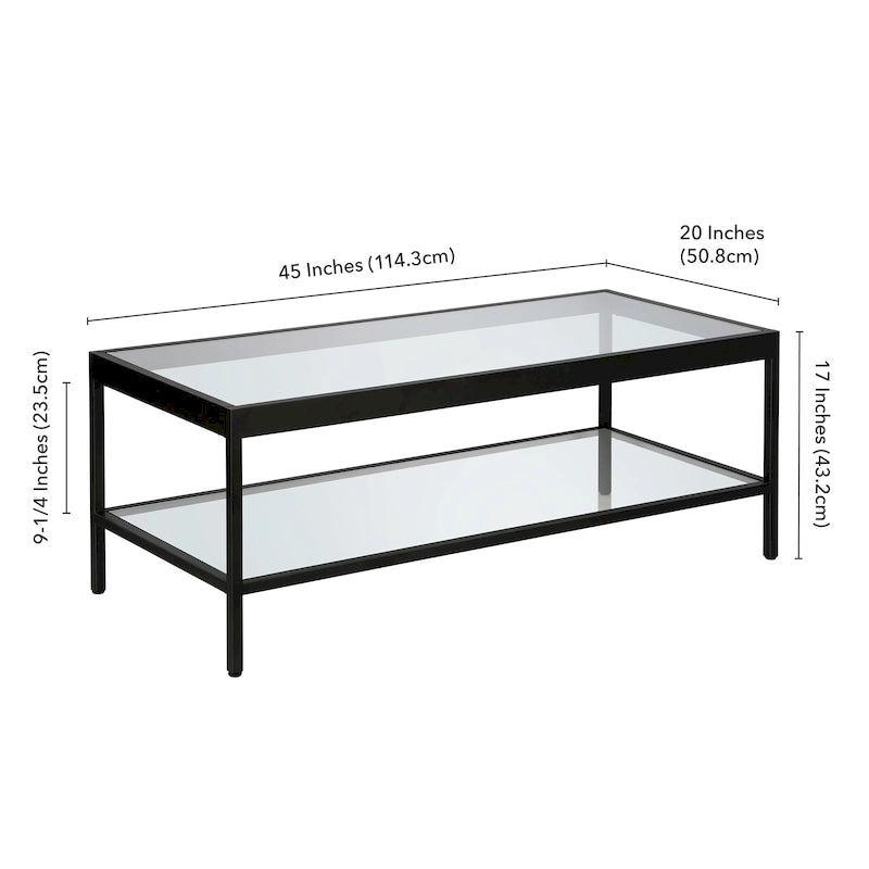 Alexis Couchtisch aus Metall und Glas