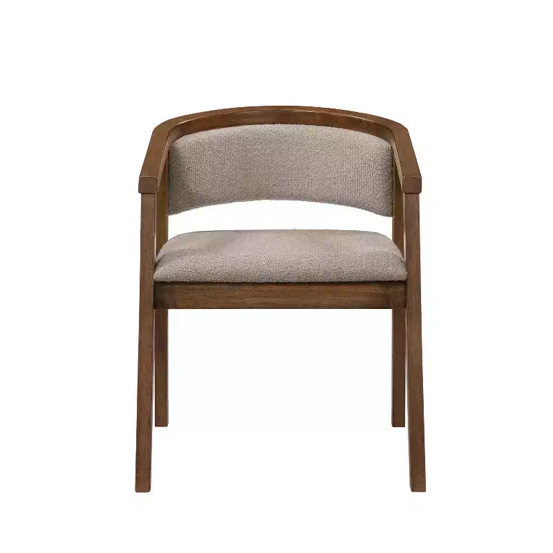 Christopher Knight Home Simon 5-teiliges Esszimmer-Set aus Kautschukholz im Mid-Century Modern Stil mit Bouclé-Stühlen
