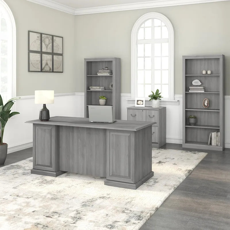 Bush Furniture Saratoga Chefsessel mit Schubladen und Stauraum