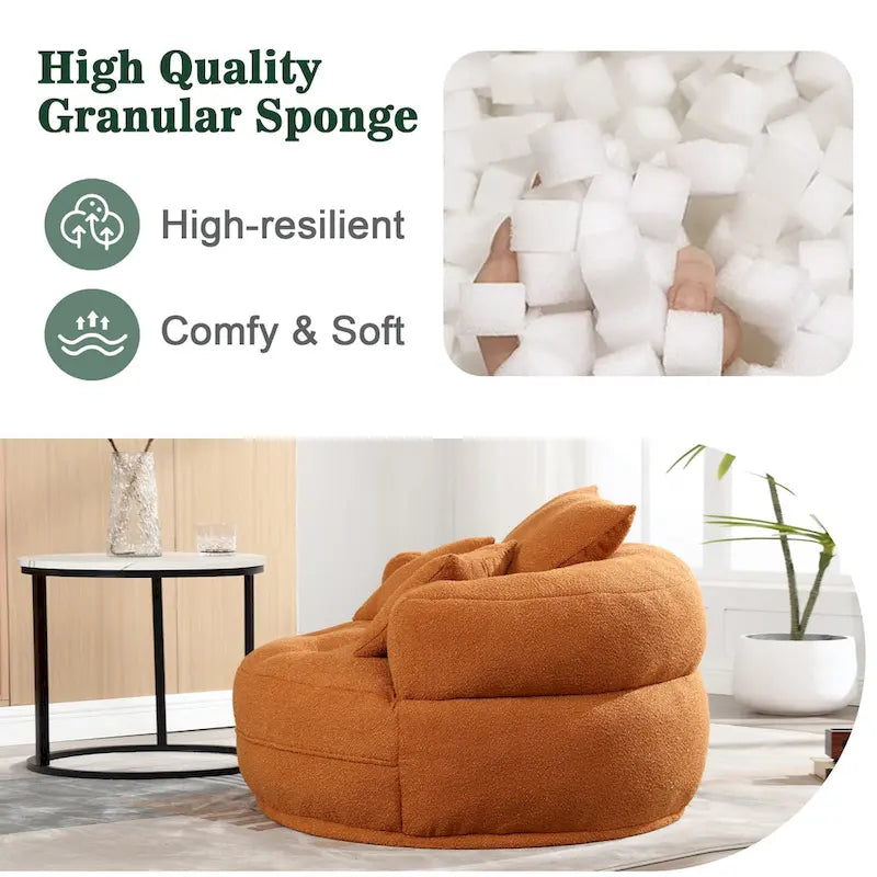 Rundes Lazy Sofa – Weiß/Blau/Grau/Gelb/Orange/Rosenrot/Marineblau/Grün, Einzel- und Doppel-Sitz
