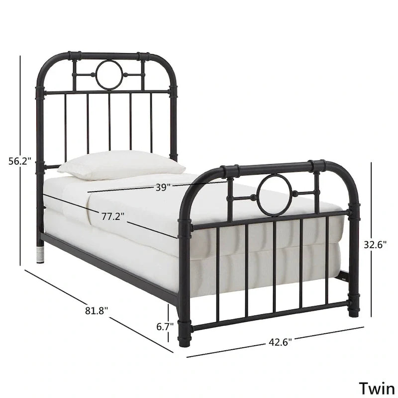 Schwarzes Metallbett