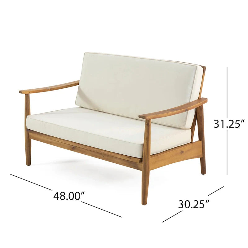 Willowbrook Outdoor Akazienholz 4-Sitzer Lounge-Set von Christopher Knight Home