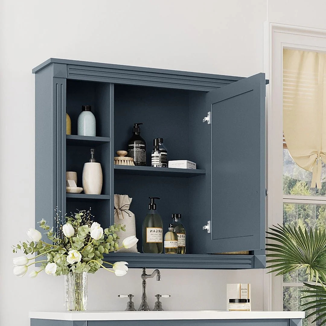 Moderner 36'' Badschrank mit Aufsatzwaschbecken und Spiegelschrank, 2 Türen und 2 Schubladen