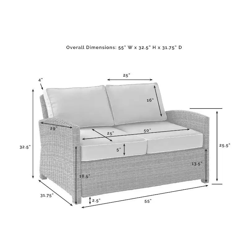 Bradenton 4-teiliges Outdoor Lounge-Set aus Korbgeflecht – Crosley