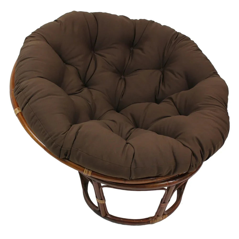 Bali 42-Zoll Rattan Papasan-Sessel mit Twill-Kissen