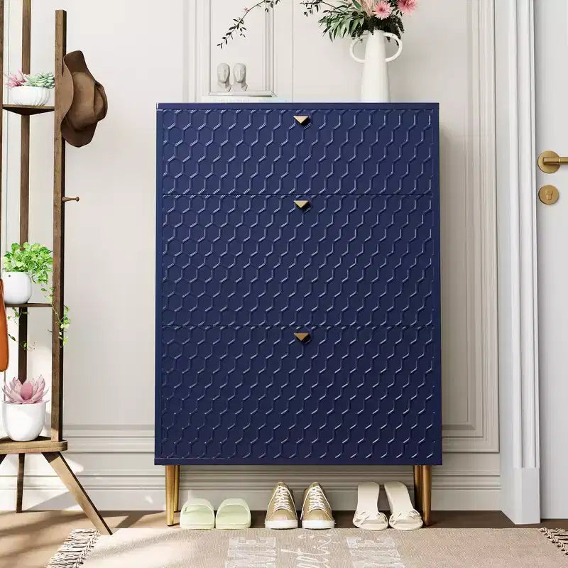 CLIHOME Schuhschrank für 24 Paar Schuhe, Flur, Schuhaufbewahrung, mit Kippfächern, Schuhregal