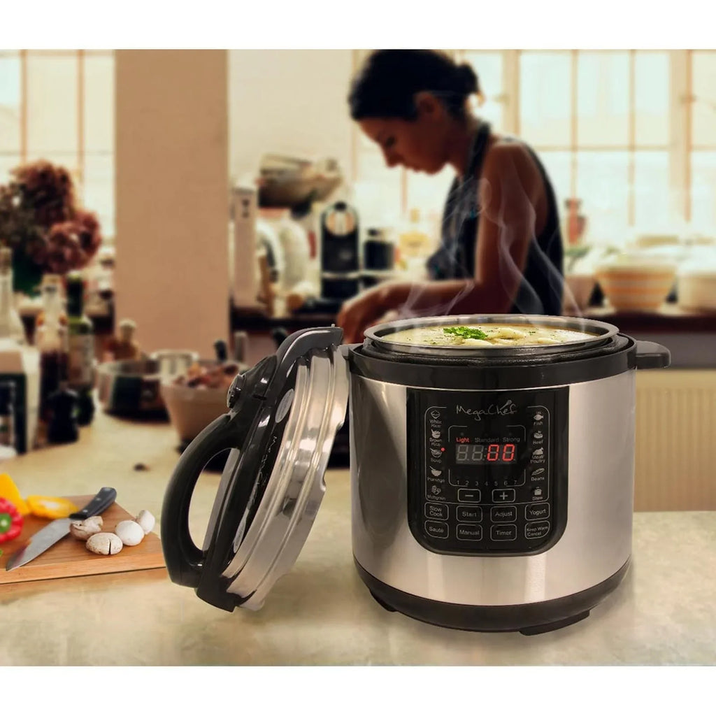 MegaChef Digitaler Dampfdrucktopf mit 8 Quart Fassungsvermögen